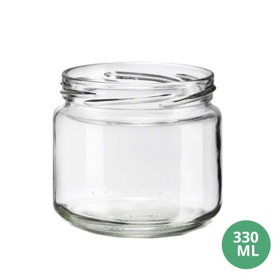 Toptan 330 ML Cam Kavanoz Cam Gıda Uyumlu Kavanoz 330mL TO82 [Podgy]