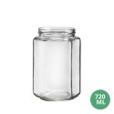 Toptan 720 ML Cam Kavanoz Cam Gıda Uyumlu Kavanoz 720mL TO82 [Hexagonal]