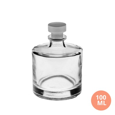 Toptan 100 ml Silindir Diffuser Tıpa Set Cam Şişe 008