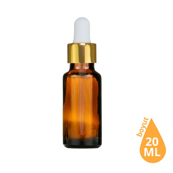Toptan 20 ML Amber Cam Damlalıklı Dropper Şişe Altın (Gold) Beyaz Cam Damlalıklı Takım