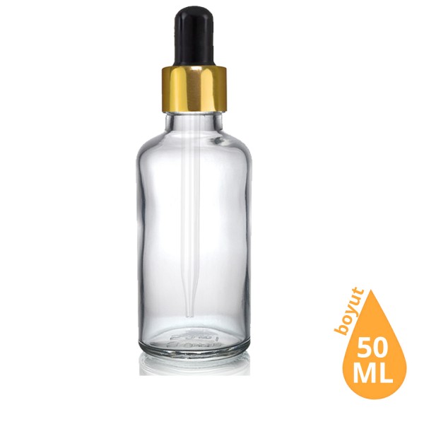 Toptan 50 ML Şeffaf Cam Damlalıklı Dropper Şişe Altın (Gold) Siyah Cam Damlalıklı Takım Toptan 50 ML Şeffaf Cam Damlalıklı Dropper Şişe Altın (Gold) Siyah Cam Damlalıklı Takım