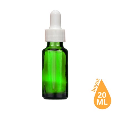 Toptan 20 ML Yeşil Cam Damlalıklı Dropper Şişe Beyaz Cam Damlalıklı Takım