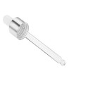 Toptan Cam Damlalıklı Takım 50 ML Gümüş Metal Kapak Beyaz Lastikli
