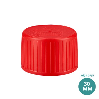 Toptan Plastik Çocuk Kilitli Kapak 30 MM Ağız Kırmızı Kapak