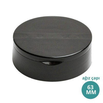 Toptan 63MM Fliptop Siyah Kapak 63MM Ağız Çaplı 009