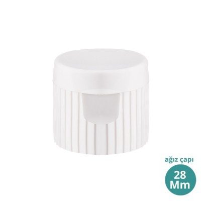 Toptan Fliptop Kapak Beyaz 28 mm Ağız Çaplı Kapak