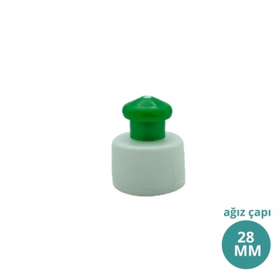 Toptan Yeşil Beyaz Push Pull Kapak 28MM Ağız Çaplı 057-2