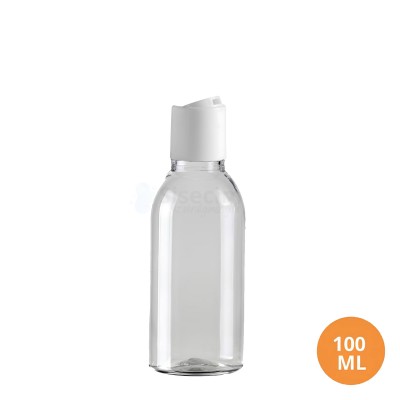 100 ML Plastik Pet Şişe Şeffaf Boş Pet Şişe As 24 Ağız Beyaz Disctop Kapaklı Şişe