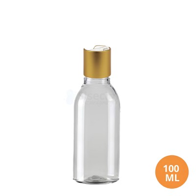 100 ML Plastik Pet Şişe Şeffaf Boş Pet Şişe As 24 Ağız Gold Disctop Kapaklı Şişe