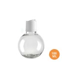 100 ML Plastik Pet Şişe Şeffaf Boş Pet Şişe Küre 24 Ağız Beyaz Disctop Kapaklı Şişe