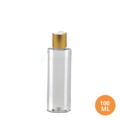 100 ML Plastik Pet Şişe Şeffaf Boş Pet Şişe Yel 24 Gold Mat Disctop Kapaklı Şişe