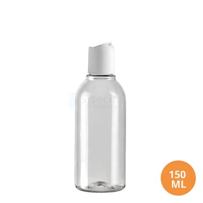 150 ML Plastik Pet Şişe Şeffaf Boş Pet Şişe AS 24 Beyaz Disctop Kapaklı Şişe