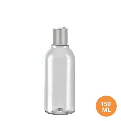 150 ML Plastik Pet Şişe Şeffaf Boş Pet Şişe AS 24 Gümüş Mat Disctop Kapaklı Şişe