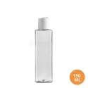 150 ML Plastik Pet Şişe Şeffaf Boş Pet Şişe Kare 24 Beyaz Disctop Kapaklı Şişe