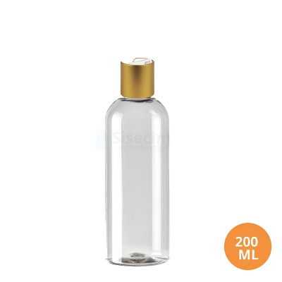 200 ML Plastik Pet Şişe Şeffaf Boş Pet Şişe AS 24 Gold Mat Disctop Kapaklı Şişe