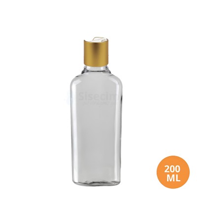200 ML Plastik Pet Şişe Şeffaf Boş Pet Şişe De 24 Gold Mat Disctop Kapaklı Şişe