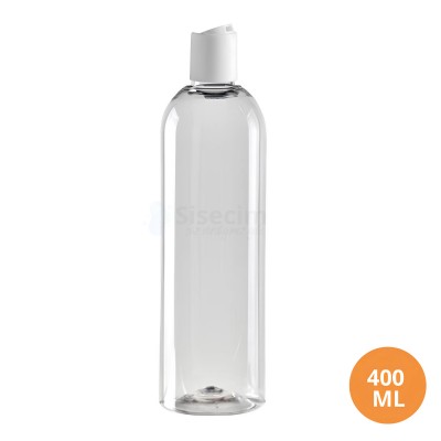400 ML Plastik Pet Şişe Şeffaf Boş Pet Şişe AS 24 Beyaz Disctop Kapaklı Şişe