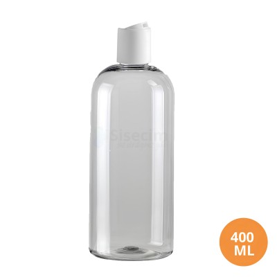 400 ML Plastik Pet Şişe Şeffaf Boş Pet Şişe Zey 24 Beyaz Disctop Kapaklı Şişe