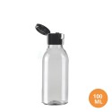 100 ML Plastik Pet Şişe Şeffaf Boş Pet Şişe AS 24 Ağız Siyah Fliptop Kapaklı Şişe