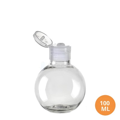 100 ML Plastik Pet Şişe Şeffaf Boş Pet Şişe Küre 24 Ağız Şeffaf Fliptop Kapaklı Şişe