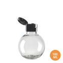 100 ML Plastik Pet Şişe Şeffaf Boş Pet Şişe Küre 24 Ağız Siyah Fliptop Kapaklı Şişe