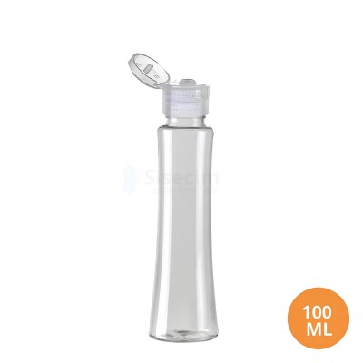 100 ML Plastik Pet Şişe Şeffaf Boş Pet Şişe OPT 24 Ağız Şeffaf Fliptop Kapaklı Şişe