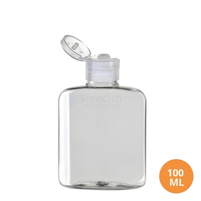 100 ML Plastik Pet Şişe Şeffaf Boş Pet Şişe Sel 24 Ağız Şeffaf Fliptop Kapaklı Şişe