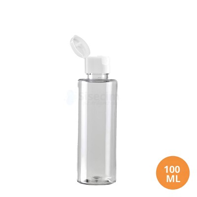 100 ML Plastik Pet Şişe Şeffaf Boş Pet Şişe Yel 24 Ağız Beyaz Fliptop Kapaklı Şişe
