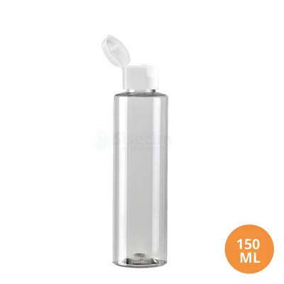 150 ML Plastik Pet Şişe Şeffaf Boş Pet Şişe Yel 24 Ağız Beyaz Fliptop Kapaklı Şişe