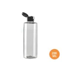 200 ML Plastik Pet Şişe Şeffaf Boş Pet Şişe Yel 24 Ağız Siyah Fliptop Kapaklı Şişe