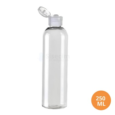 250 ML Plastik Pet Şişe Şeffaf Boş Pet Şişe AS 24 Ağız Şeffaf Fliptop Kapaklı Şişe