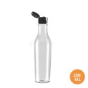 250 ML Plastik Pet Şişe Şeffaf Boş Pet Şişe AT 24 Ağız Siyah Fliptop Kapaklı Şişe