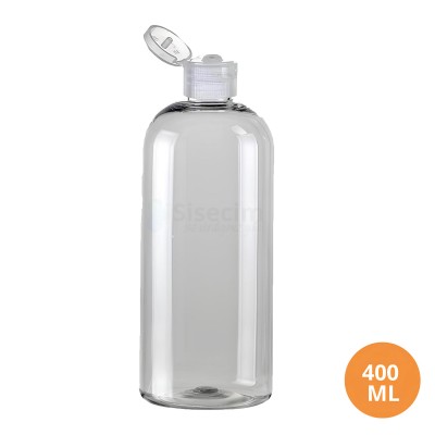 400 ML Plastik Pet Şişe Şeffaf Boş Pet Şişe Zey 24 Ağız Şeffaf Fliptop Kapaklı Şişe