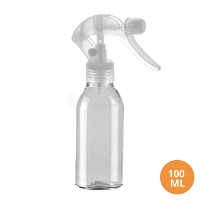 100 ML Plastik Pet Şişe Şeffaf Boş Pet Şişe  AS 24 Ağız Şeffaf Mini Triger Spreyli Şişe