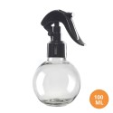 100 ML Plastik Pet Şişe Şeffaf Boş Pet Şişe Küre 24 Ağız Siyah Mini Triger Spreyli Şişe