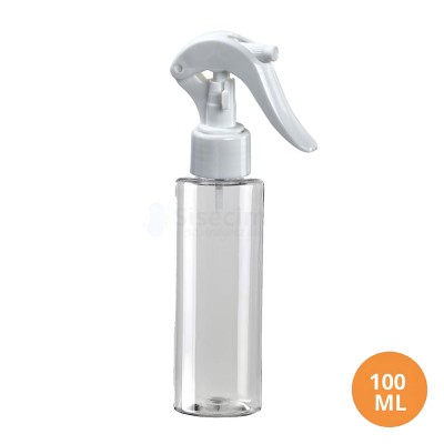 100 ML Plastik Pet Şişe Şeffaf Boş Pet Şişe Yel 24 Ağız Beyaz Mini Triger Spreyli Şişe