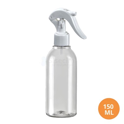150 ML Plastik Pet Şişe Şeffaf Boş Pet Şişe AS 24 Ağız Beyaz Mini Triger Spreyli Şişe