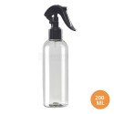 200 ML Plastik Pet Şişe Şeffaf Boş Pet Şişe AS 24 Ağız Siyah Mini Triger Spreyli Şişe