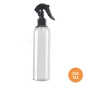 250 ML Plastik Pet Şişe Şeffaf Boş Pet Şişe AS 24 Ağız Siyah Mini Triger Spreyli Şişe