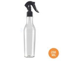 250 ML Plastik Pet Şişe Şeffaf Boş Pet Şişe AT 24 Ağız Siyah Mini Triger Spreyli Şişe