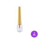 5 ML Plastik Eyeliner ve Dipliner Kare Şeffaf Renk Uzun Gold Kapak Ambalaj 09
