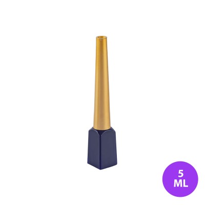 5 ML Plastik Eyeliner ve Dipliner Kare Siyah Renk Uzun Gold Kapak Ambalaj 09