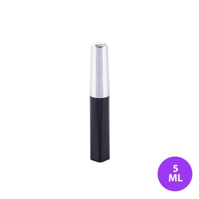 5 ML Plastik Eyeliner ve Dipliner Kare Siyah Tüp Gümüş Kapak Ambalaj 05