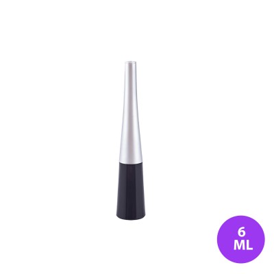 6 ML Plastik Eyeliner ve Dipliner  Siyah Renk Gümüş Kapak Ambalaj 01