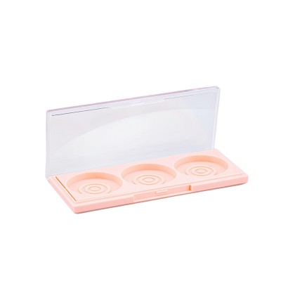 Boş Plastik Far Kutusu Pembe Taban Şeffaf Kapak Üç Bölme Ambalaj FR21
