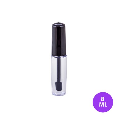 8 ML Plastik Fondöten Boş Tüp Takım Şeffaf Tüp Siyah Kapak Ambalaj FT03