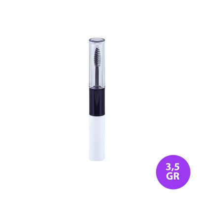 3,5 GR Plastik Kaş ve Kirpik Serum Takım Şeffaf ve Beyaz Renk Siyah Kapak Ambalaj 01E