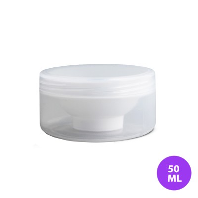 50 ML Plastik Boş Beyaz Çift Cidarlı Kozmetik Krem Kavanoz PITYCM-1415