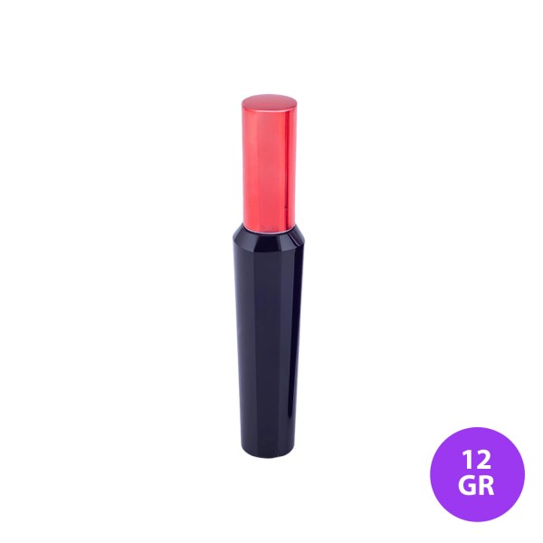 12 GR Lip Gloss Plastik Siyah Renk Kırmızı Kapak Ambalaj 27