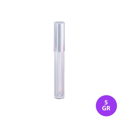 5 GR Lip Gloss Plastik Şeffaf Renk Gümüş Kapak Ambalaj 02